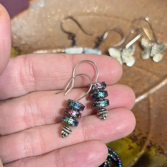 Elegant Silver and Blue Beaded Earrings Bundle - Picture 6 of 9